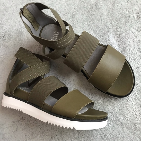 Eileen Fisher Shoes - Eileen Fisher Klay Sporty Sandal Olive Green 7.5